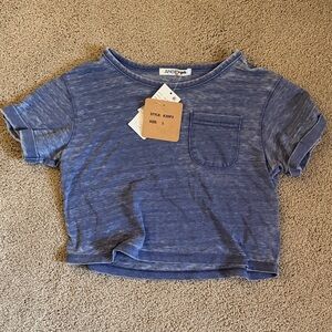 Girls Blue Cropped T-Shirt Size Large